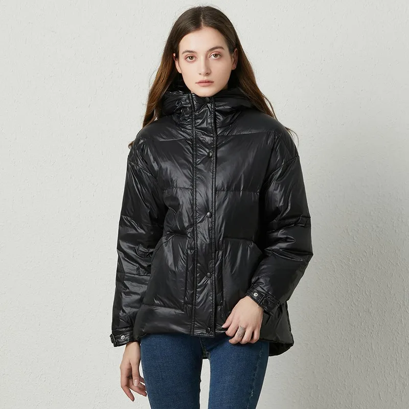 Fitaylor/зимний ультра-светильник с капюшоном пуховик для женщин белый на утином