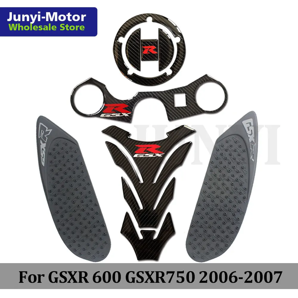 Для Suzuki GSX R GSXR 750 600 2006 2007 K6 K7 наклейка крышка резервуара накладка тройное дерево