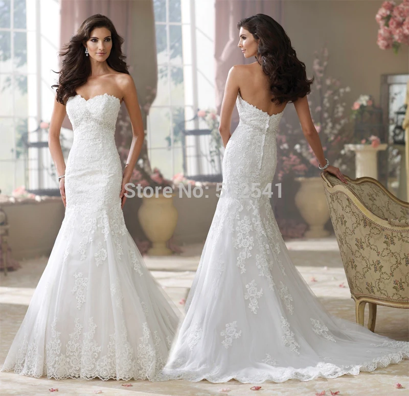 

vestido de noiva robe de mariee Sweetheart Trumpet Mermaid Wedding Dresses Applique Beads Lace 2019 Sweep Train Bridal Gowns