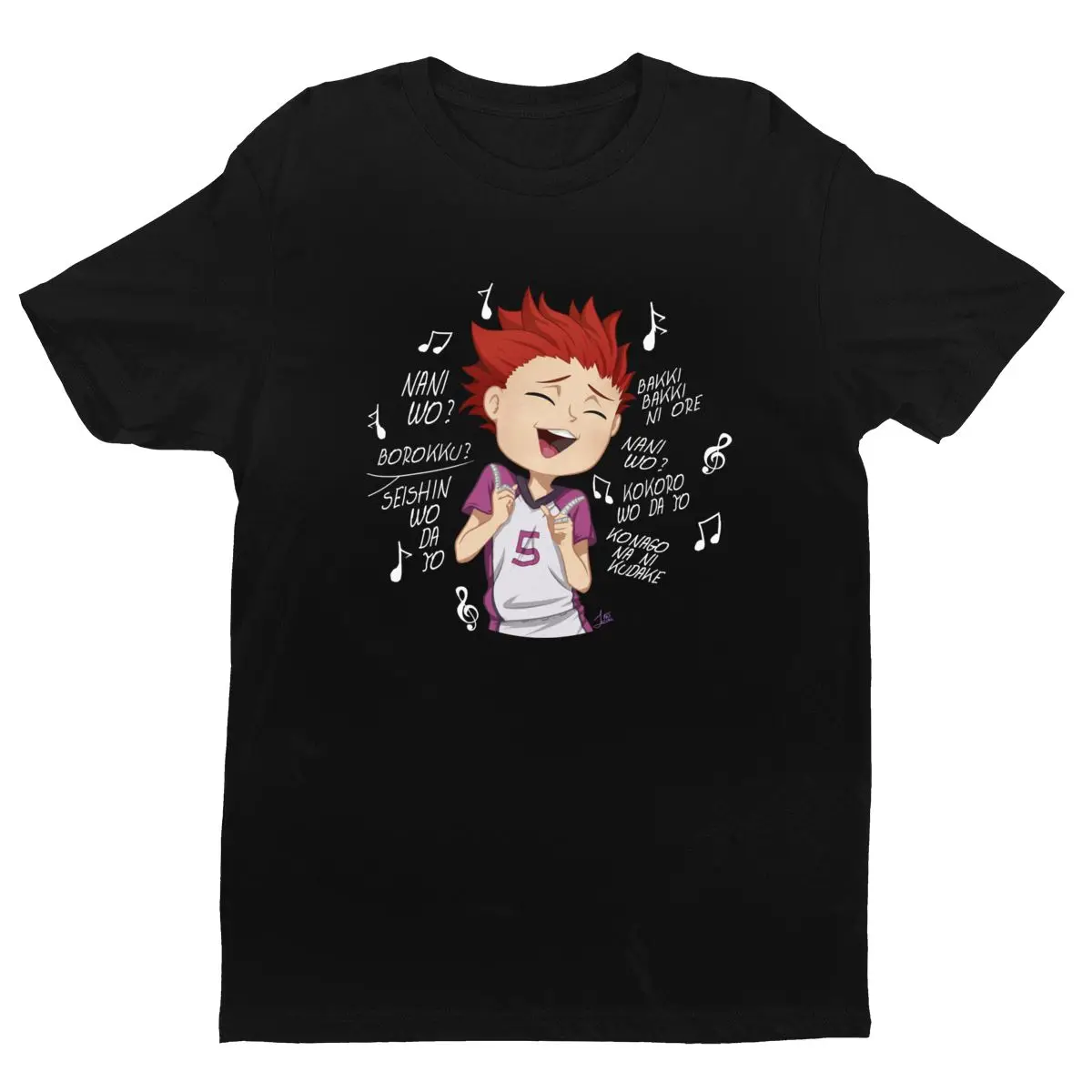 Fashion Haikyuu T Shirt Satori Tendou T-Shirts Short Sleeved Cotton Tshirt Summer Anime Manga Volleyball Tee Tops Merch Clothing