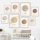 Настенная картина с изображением планеты Юпитера, земли, урнана, Сатурна, Венеры Марса, скандинавские плакаты и принты, настенные картины, декор для детской комнаты