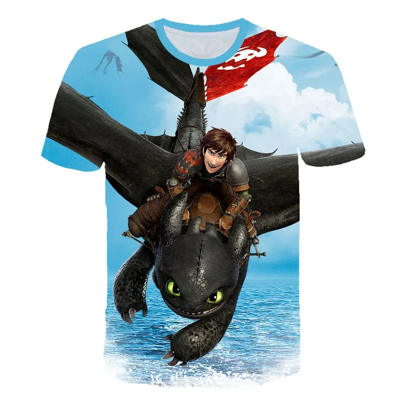 Футболка для мальчиков летняя детская футболка с 3D принтом Как приручить дракона