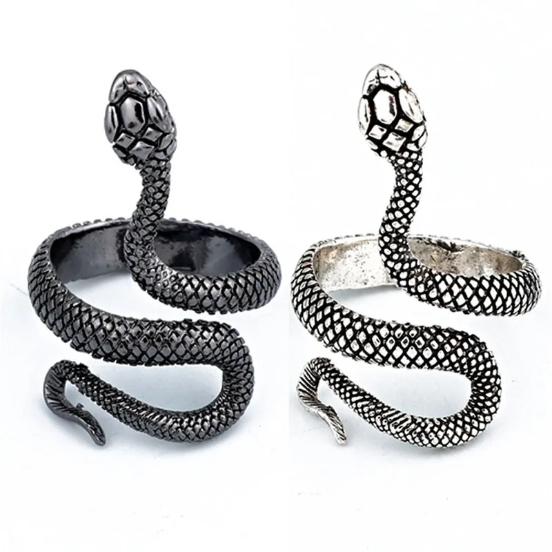 

Retro Punk Domineering Animal Snake Design Men's Adjustable Ring Teen Boy Retro Cool Men's Gift Fashion Party Jewelry 2021 New