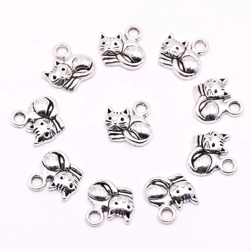 Серебристые металлические подвески для домашних животных кошек аксессуары