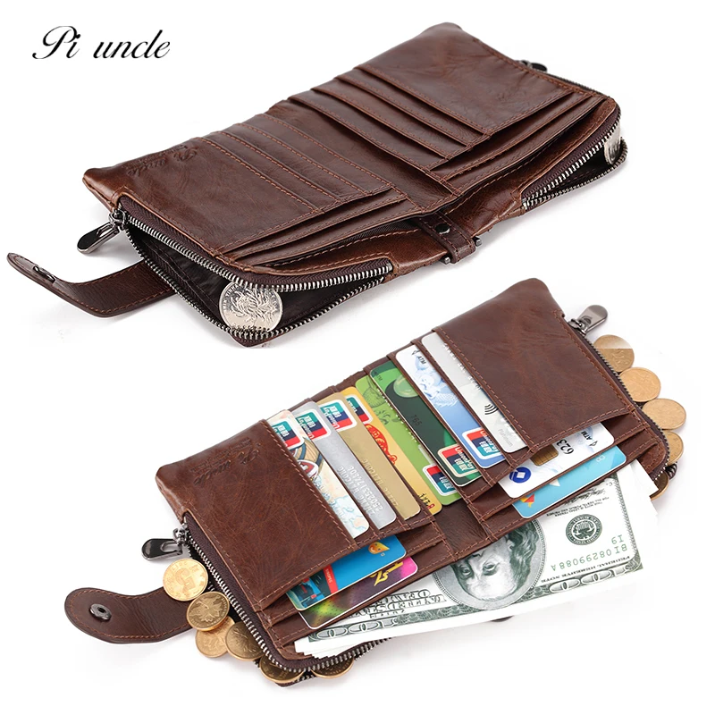 Короткий кошелек с Rfid защитой для мужчин и женщин винтажный тонкий бумажник из