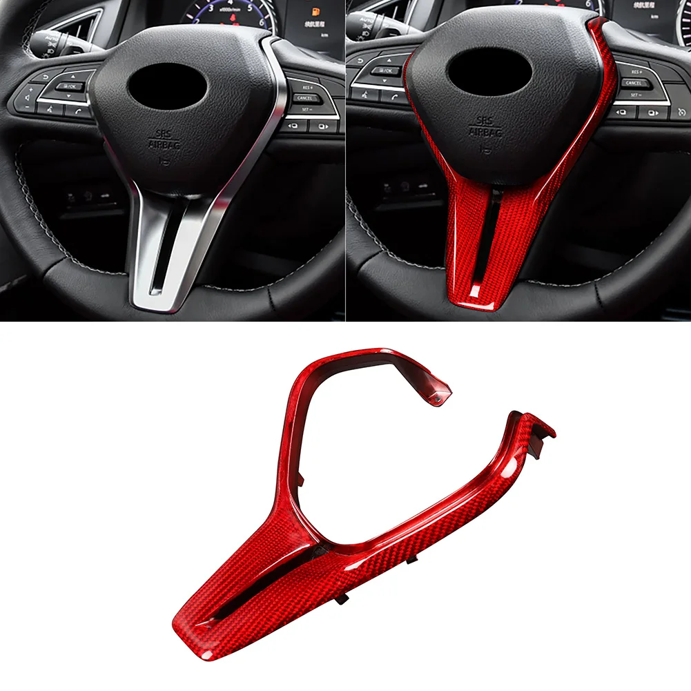

Car Steering Wheel Insert Trim Cover Sticker Interior Ornaments for Infiniti Q60 2017-2020 Q50 2018-2020 Accessories