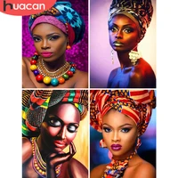 huacan 5d diy diamond painting africa woman portrait home decoration full drill square embroidery picture