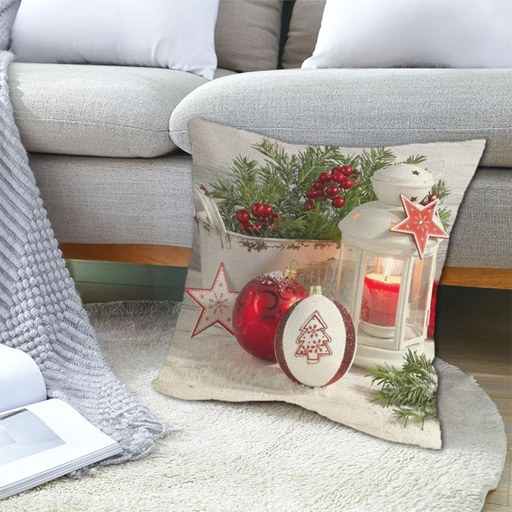 

Christmas Ornaments Navidad Party Decorative Santa Claus Cushion Cover New Year Christmas Decorations For Home M5F1