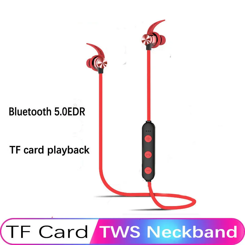 TWS Wireless Bluetooth Earphones 5.0 Support TF Card Sport Headphones Magnetic Attraction Headsets In-Ear Stereo | Электроника