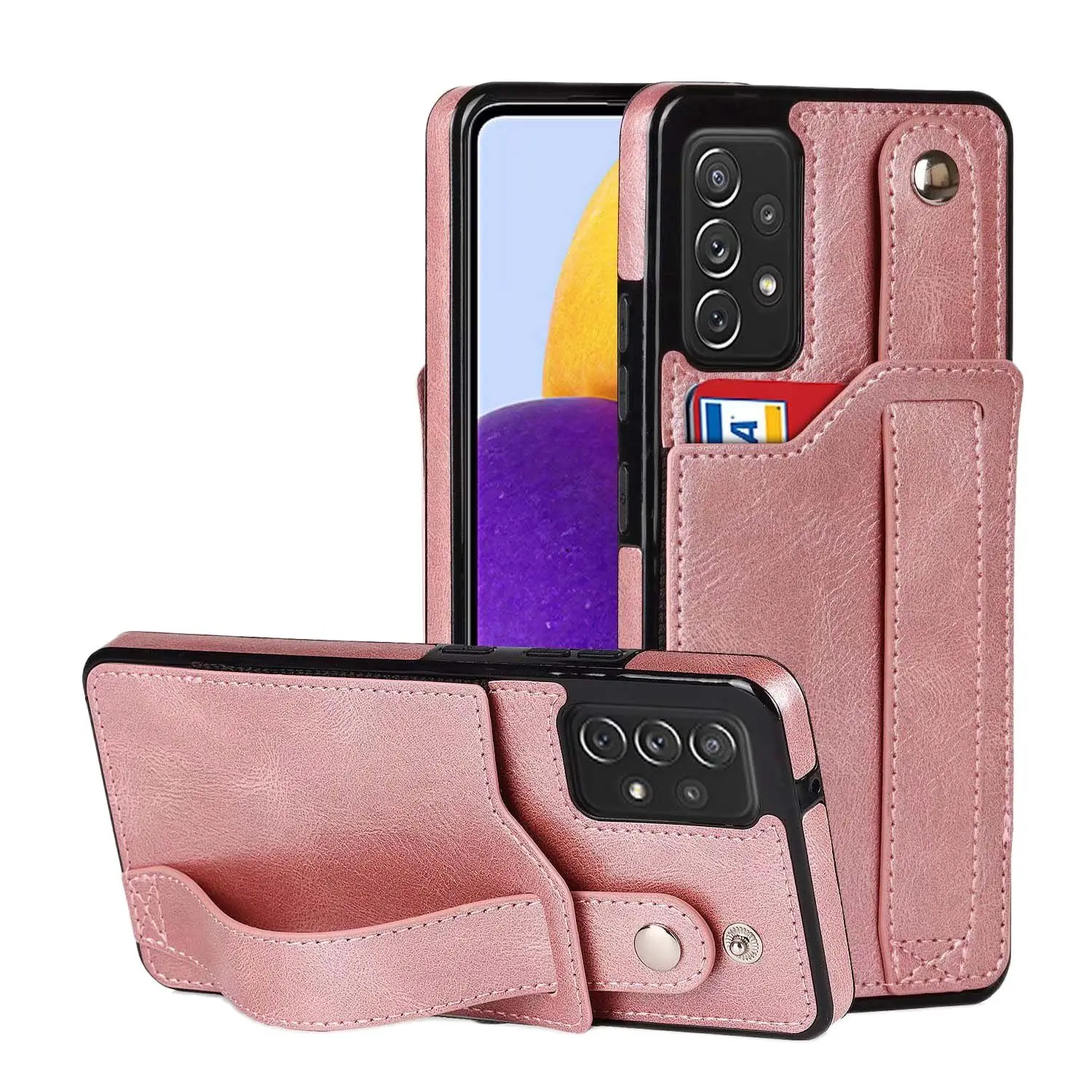 

Leather Flip Wallet Case For Samsung Galaxy S21 S20 FE Note 20 Ultra Plus A82 A52 A22 A32 5G Phone Bags Wristband Cover Cases