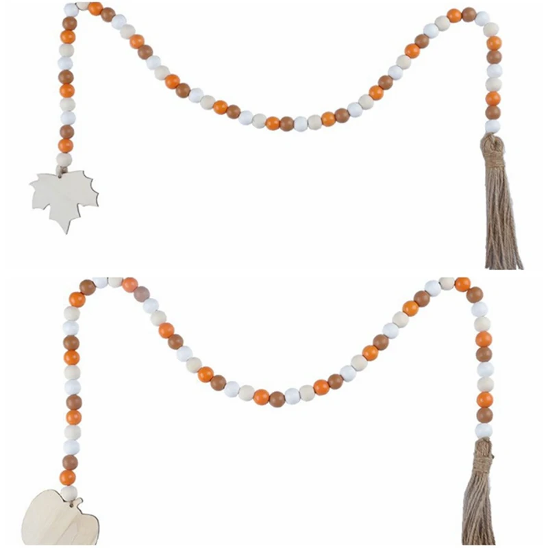 

Nature Color Nordic Style Wood Beads Garland With Tassel Home Decor Wall Hanging