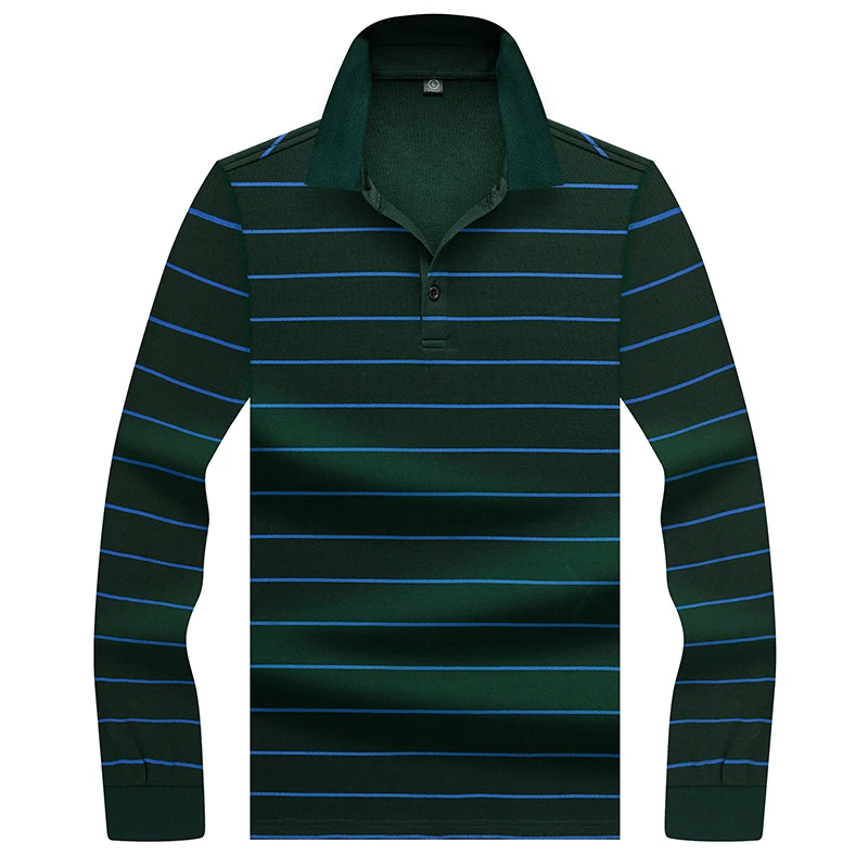Высокое качество 3D вышивка поло рубашка для мужчин 100% хлопок в полоску 2019 Новое