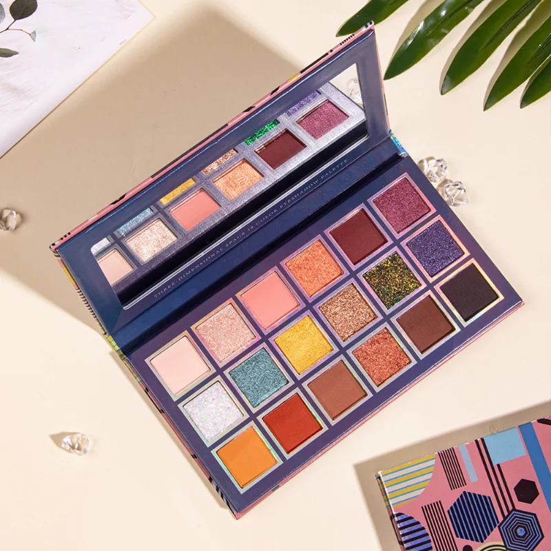 

18 цветов водостойкие маленькие тени для век лоток с зеркалом квадратная пудра матовые Перламутровые тени для век лоток для макияжа оптовая ...