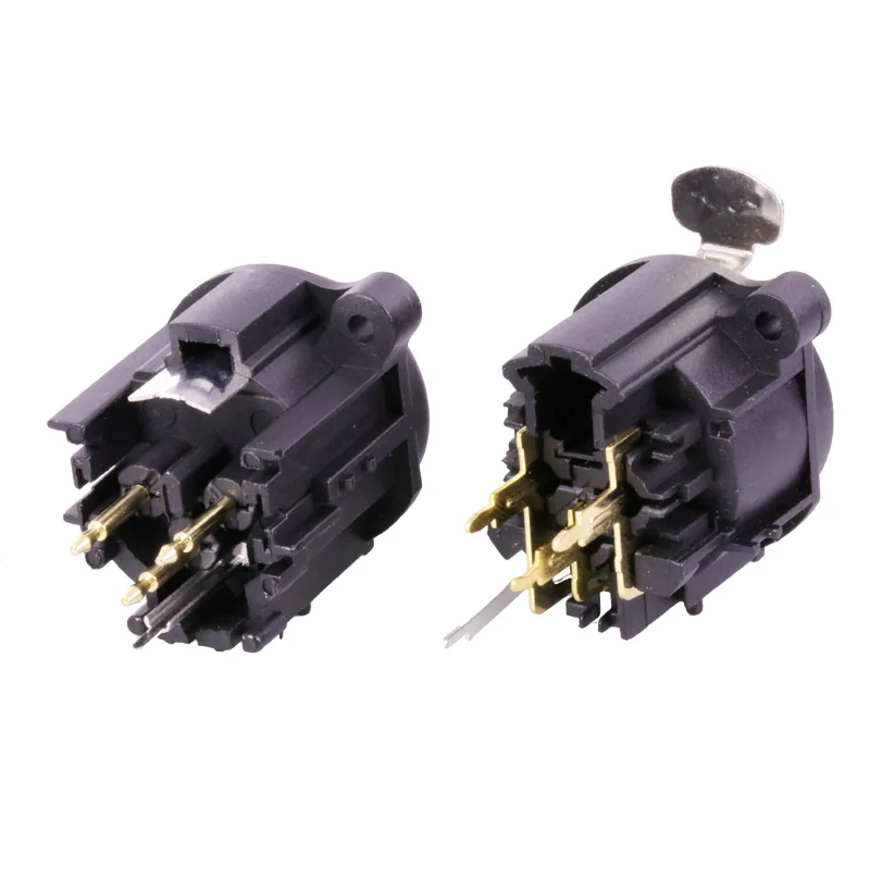 

100pcs/lot 3 Pin XLR Panel Mount Female Jack / Male Plug Straight Chassis Gold Plated 3 Poles XLR Socket Microphone MIC Terminal