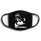 Белая маска для взрослых с принтом JUST MONIKA, 100% хлопок
