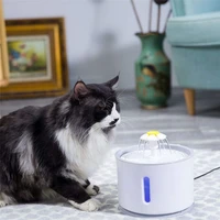 2 4l automatic cat water fountain pet dog drinking bowl pet cat water dispenser feeder led lighting usb power with filter