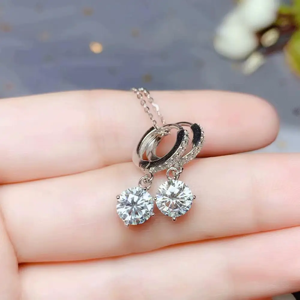 white silver Moissanite новейшие стильные серьги-гвоздики, Супер Популярные женские серьги-гвоздики, Мигающий Огонь, 925 серебро, не чувствительный - Цвет камня: white silver
