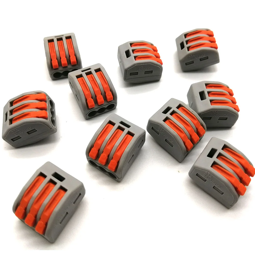 10 шт./лот 222-413 Универсальный компактный проводной соединитель 3-контактный