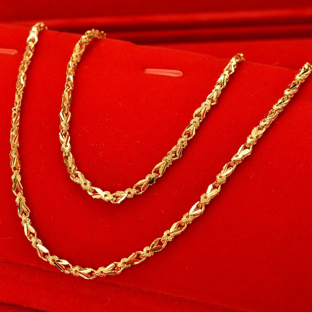 

Ожерелье-цепочка для воротника в форме сердца 3 мм, женская бижутерия, Классические женские аксессуары с позолотой желтого цвета, подарок