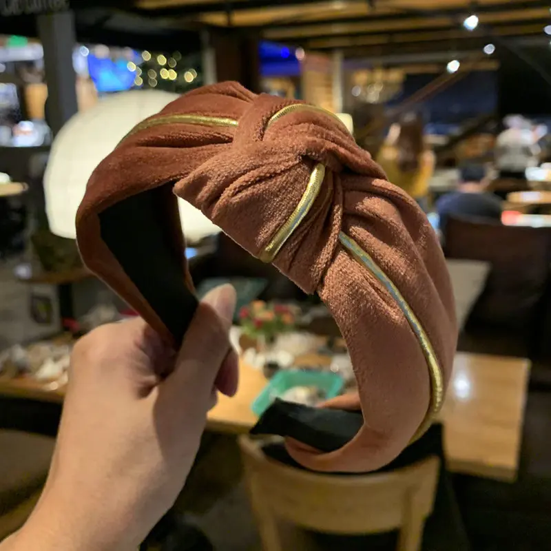 Корейский Зимний новый бархатный тканевый узел посередине повязки для волос