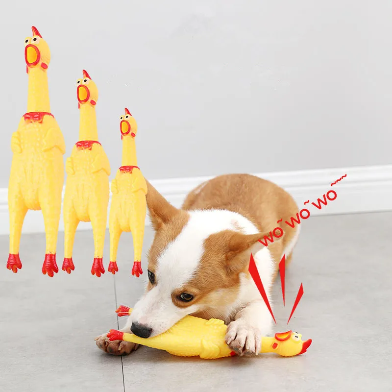 

Dog Accessories Pet Toys Screaming Chicken Pets Dog Toys Squeaky Sound Funny Toys,Safety Rubber for Dogs Molar Chew Dog Toys