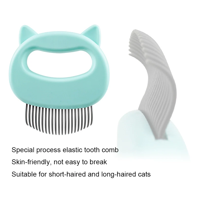Elastic Soft Needle Comb Pet Hair Removal Massaging Shell Cat Massage Brush Kitten Grooming Shedding Tools Bathing Supplies | Дом и сад