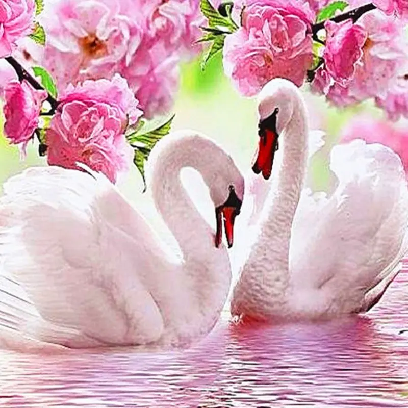 

4 Pack Swan 5D DIY Diamond Painting Kits Full Drill Rhinestone Embroidery Decor