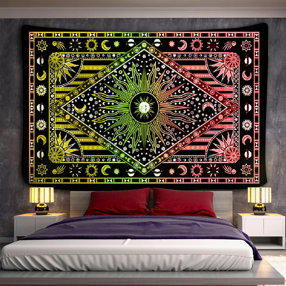 Гобелен индийская мандала Настенная подвесная искусственная Йога коврик