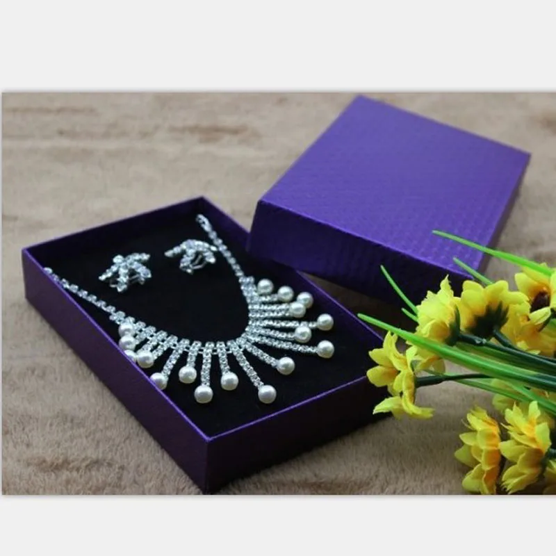 

950gsm paper 15*9.5*2.6CM 3Colors Necklace Packaging Earring Jewellery Packing Gift Storage Box jewelry organizer box Engagement