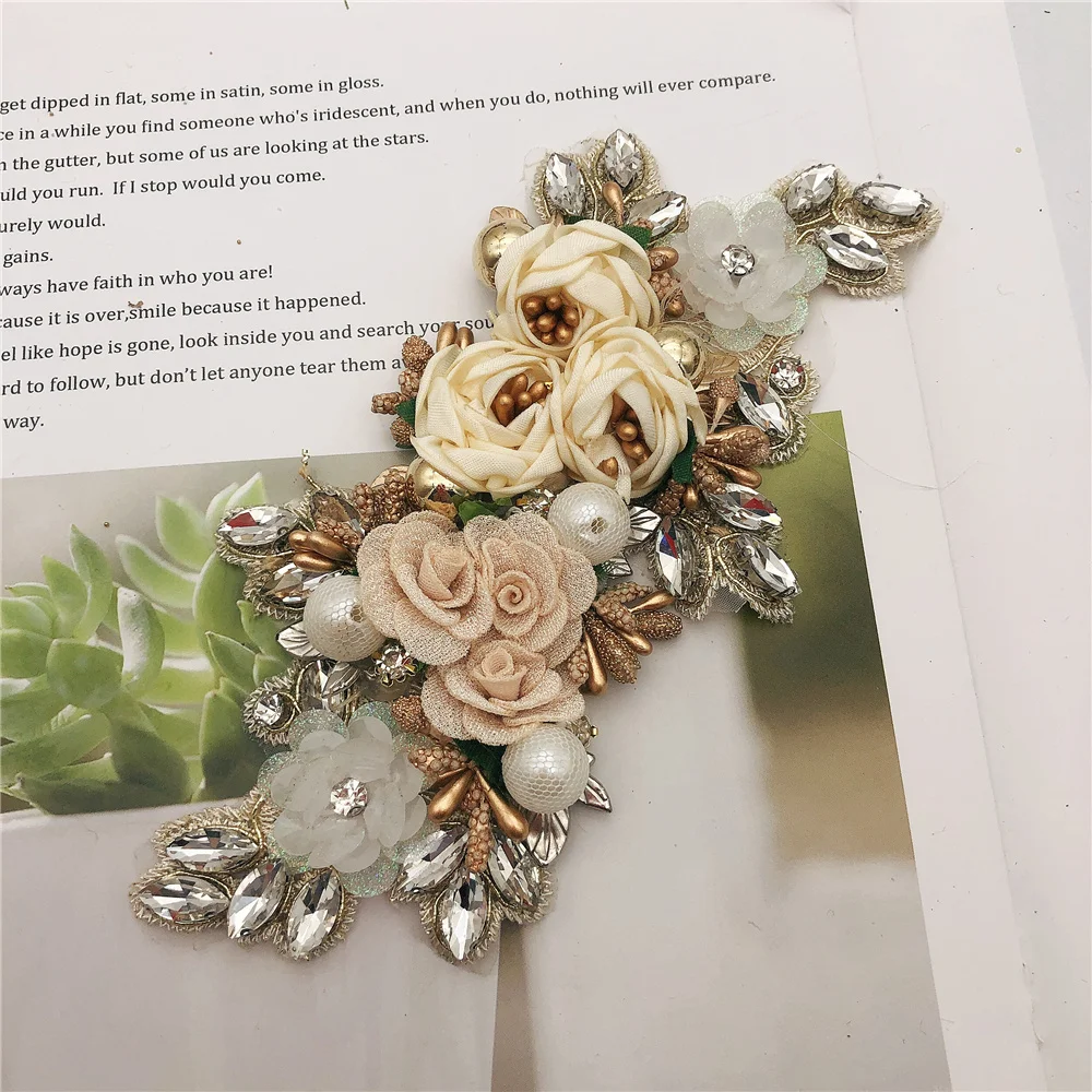 5 шт. аппликация для вечернего платья с цветочной вышивкой