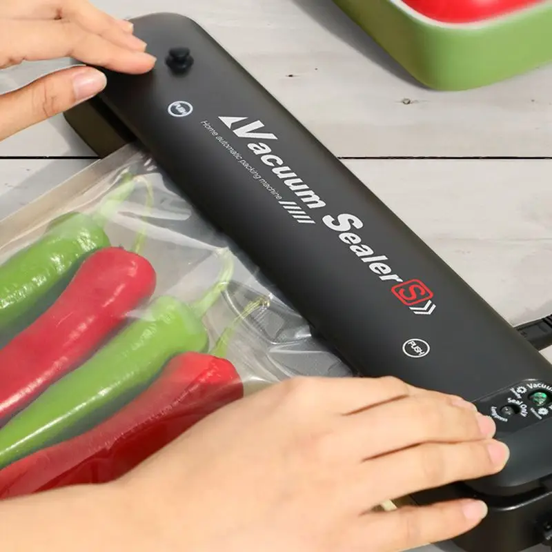 

Food Vacuum Sealer Fruit Meat Packing Machine Home Sealing Automatic Saver Packer + 15 Bags Household Accessories