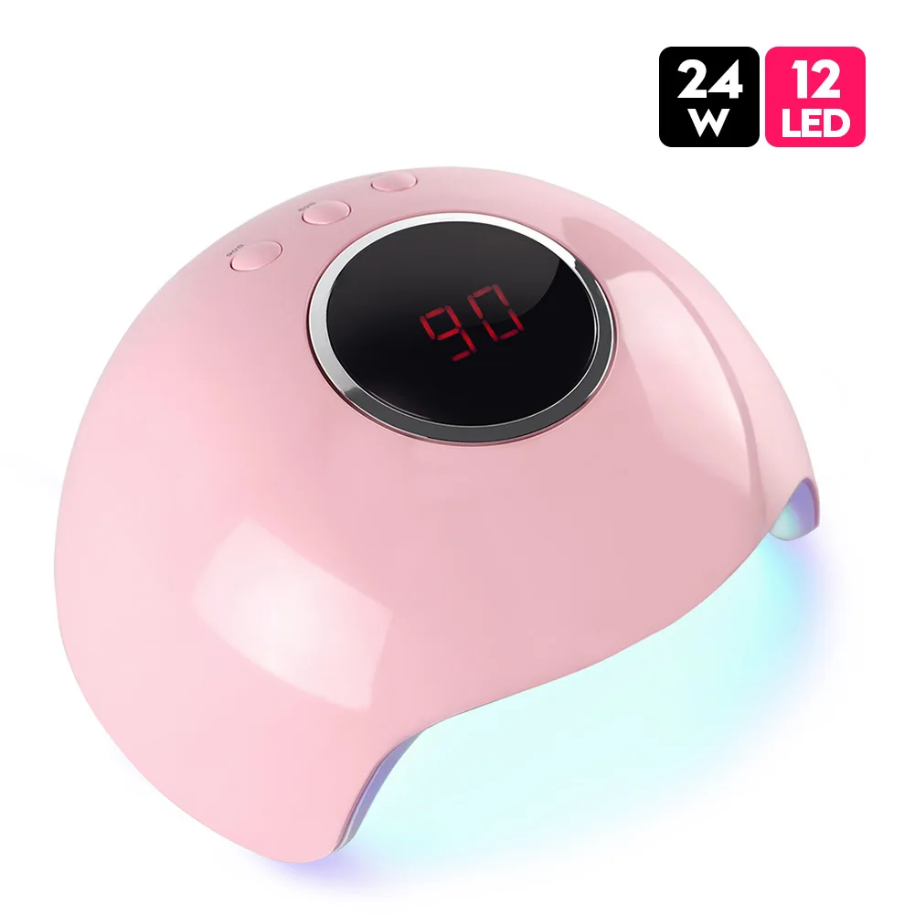 24W2 Pink 24 Вт УФ светодиодная лампа для сушки ногтей Портативный USB кабель для основного подарка для домашнего использования 12 Светодиодный s гель лак для ногтей сушилка мини-лампа с USB - Цвет: 24W2 Pink