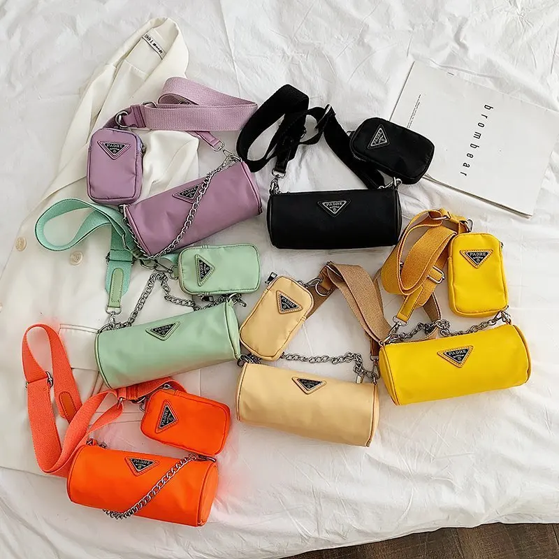 

Handbags for women 2020 shoulder bag nylon small women with zip clutch wallet luxury purse crossbody mini messenger bag wide new