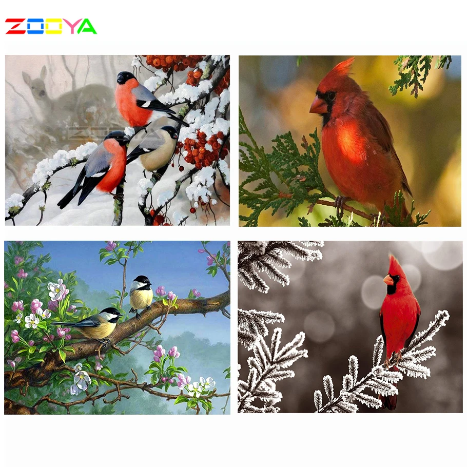 ZOOYA DIY Алмазная вышивка птичьи ветки снежное дерево Пейзаж алмазная живопись полная дрель вышивка крестиком Мозаика Украшение BK410