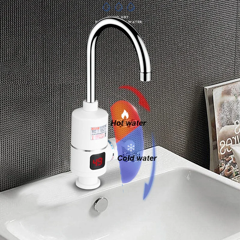 

220V 3000w Water Heater Tap Kitchen Faucet Instantaneous Water Heater Shower Instant Heaters Tankless Water Heating tap EU plug