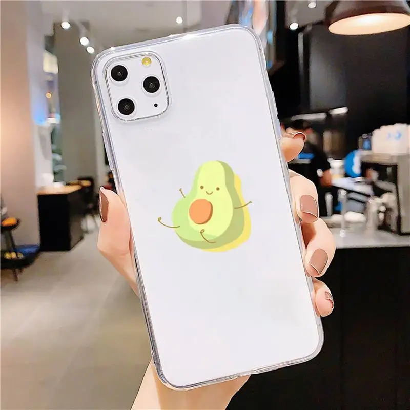 

Cute avocado cartoon Phone Case Transparent soft For iphone 5 5s 5c se 6 6s 7 8 11 12 plus mini x xs xr pro max