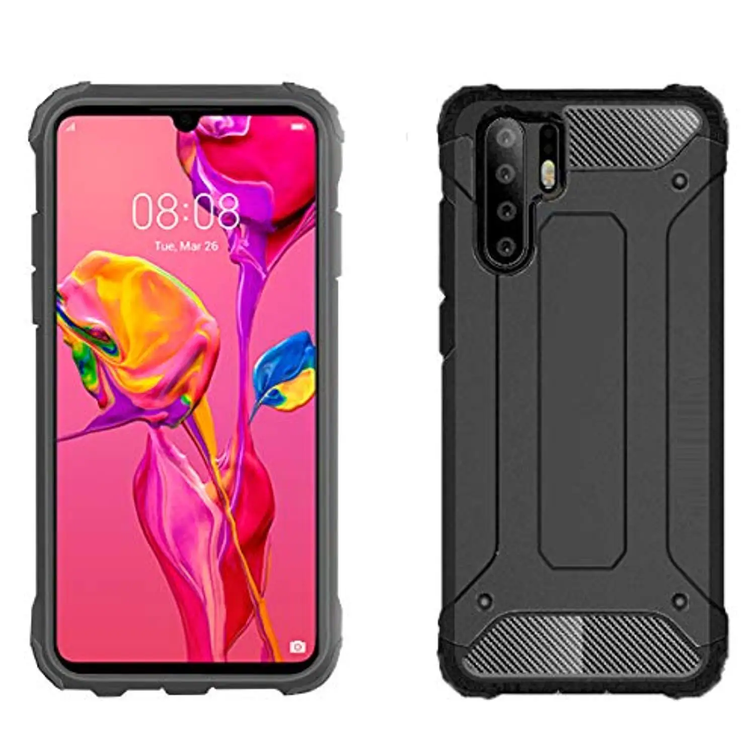 Углеродное волокно пластиковый ТПУ 2 в 1 гибридная защита чехол для телефона huawei