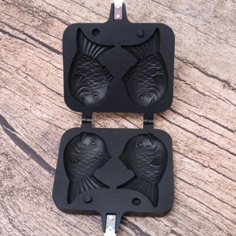 

Home Japanese Non-stick Taiyaki Fish Shaped Bakeware Waffle Pan Maker 2 Molds Dropshipping