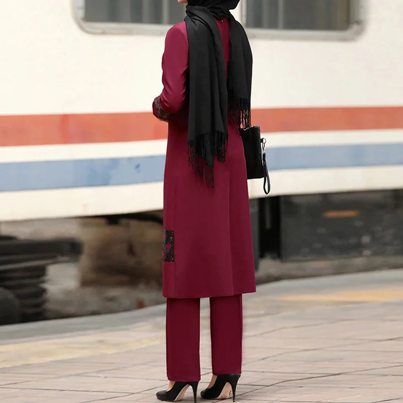 Модные мусульманские женские брюки костюм 2021 Abaya Арабская Саудовская Аравия