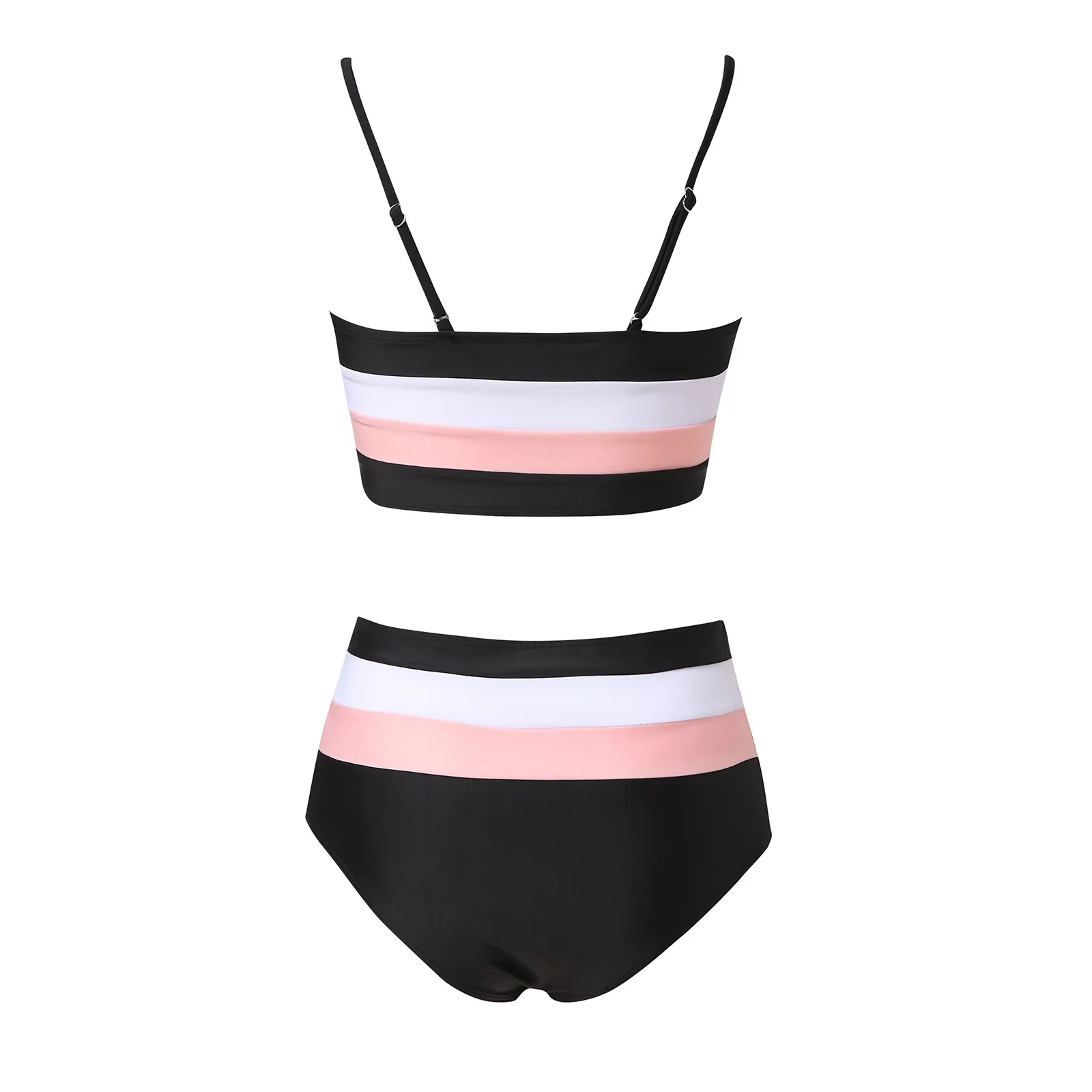 

Women Bandeau Padded Push Up Print High Waist Two Piece Swimwear Halter Tankini 2021 new Beach Wear Swim Suit maillot de bain
