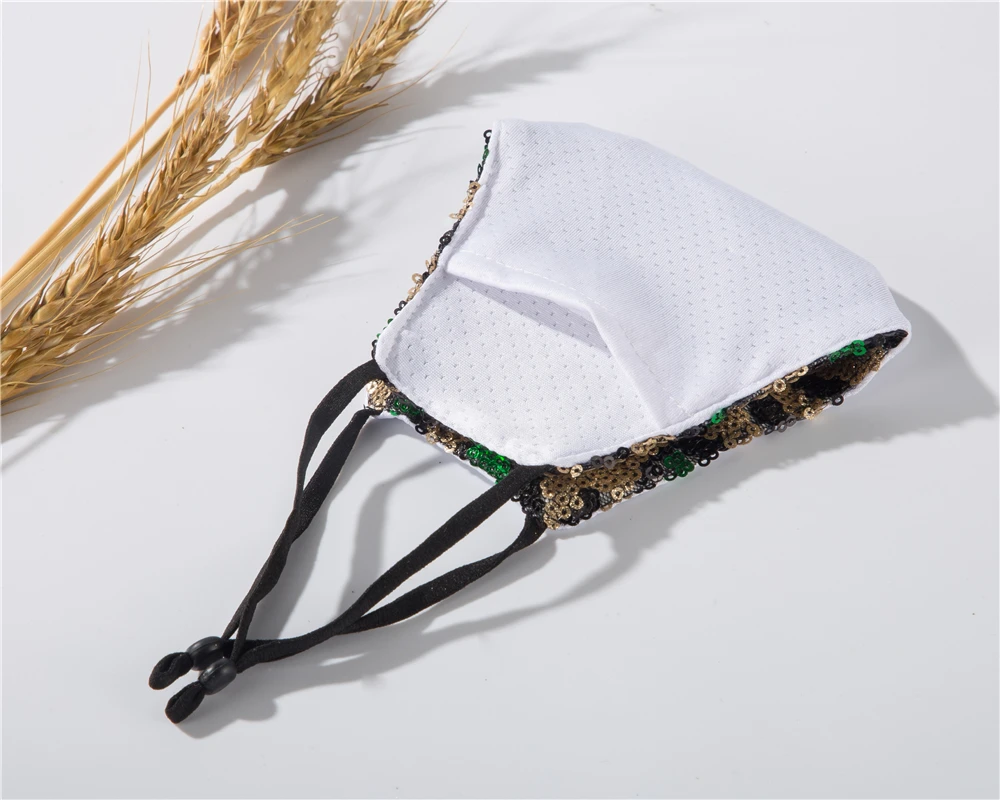 Женская обувь украшенная сияющими блестками с леопардовым принтом маски со ртом