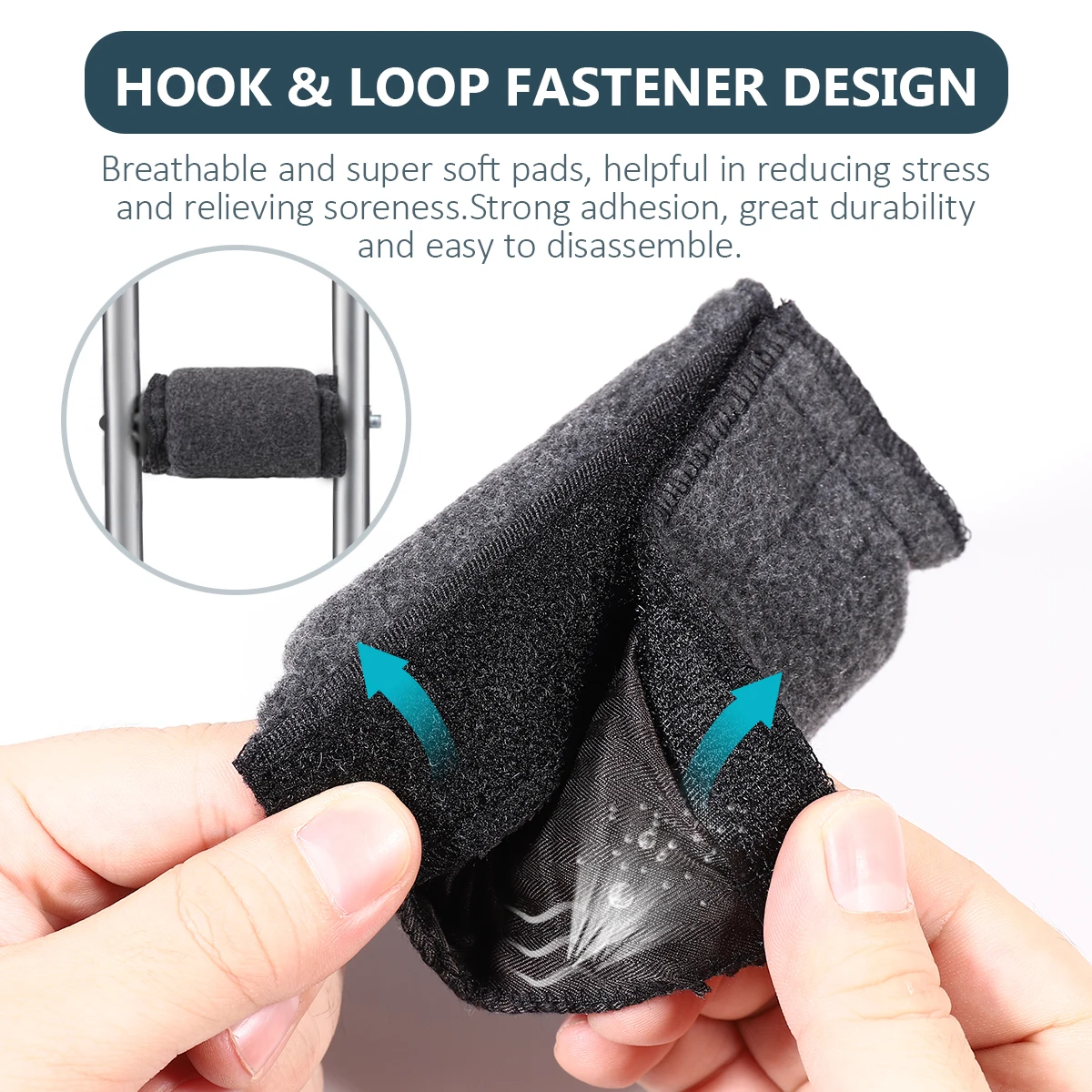 

Healifty 4pcs Crutch Pads Universal Underarm and Hand Grip Padding for Arm Crutches Soft Elastic Walking Stick Sponge Pads
