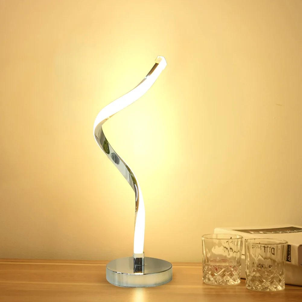 

Modern LED Spiral Table Light Desk Bedside Lamp Eye Protection Reading Learning Night Lighting Living Room Decor Lamp
