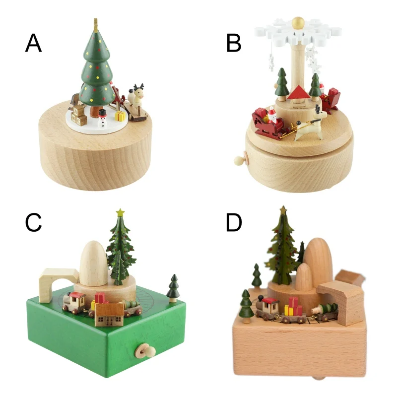 

Modern Christmas Wooden Music Box Home Table Decorations Ornaments Christmas Gift Christmas Decoration Children Gifts New Year