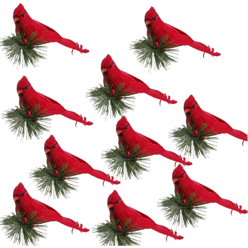 

Искусственные красные кардинальные птицы, зажим на ветви сосны для поделок на рождественскую елку
