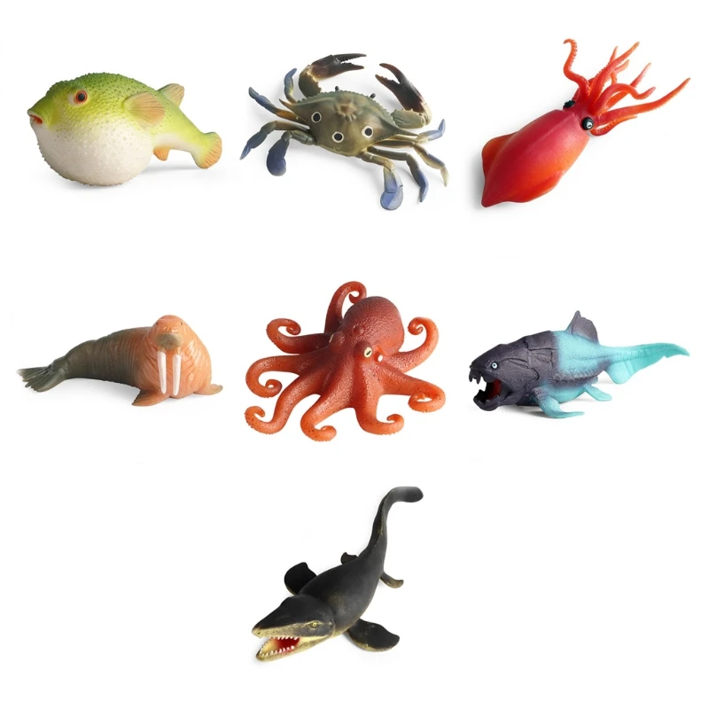 

C5AA детская Интерактивная Реалистичная мягкая игрушка с морскими животными и канавками, портативные игрушки для снятия стресса