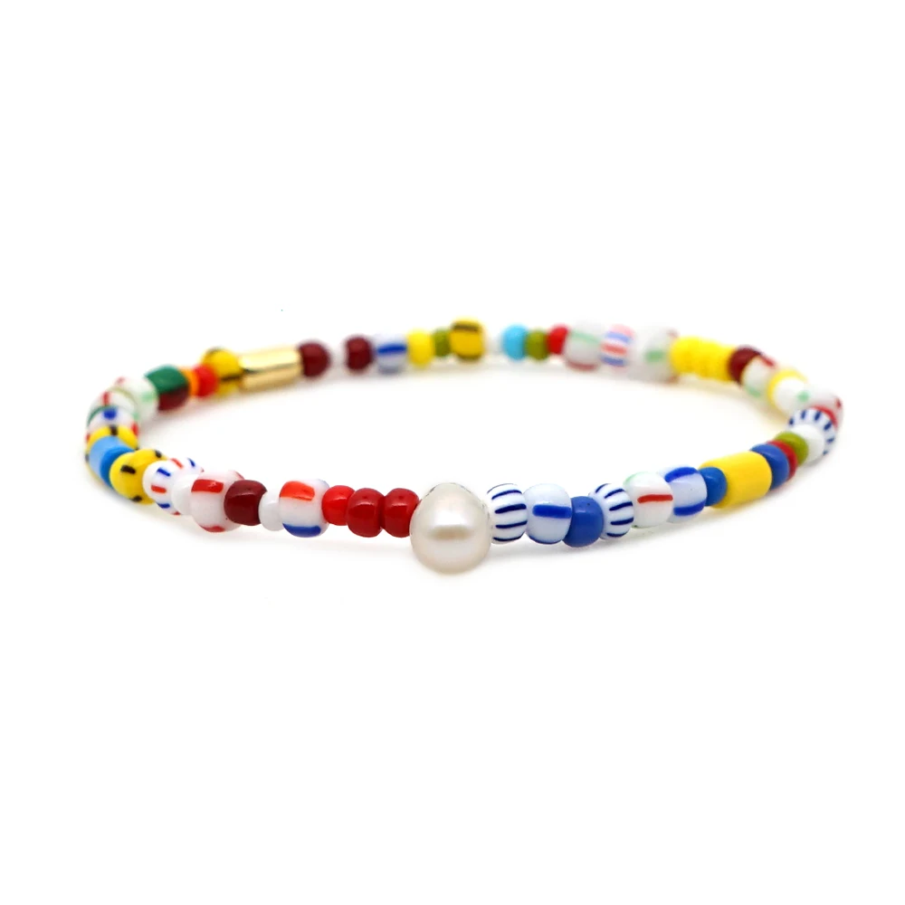 GO2BOHO браслет из пресноводного жемчуга радужные браслеты макраме для женщин