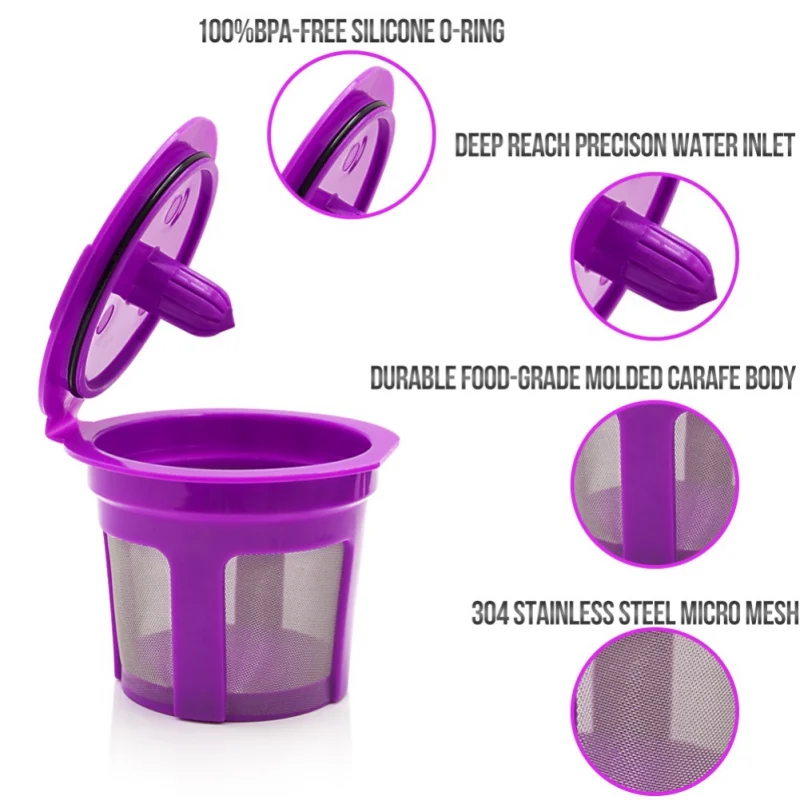 Refillable Coffee Capsule Reusable Filter Holder Pod Compatible Stainless Steel 304 Mesh With KEURIG 2.0 1.0 | Дом и сад