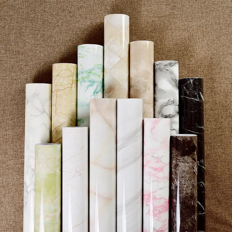 

Fashion Self-Adhesive Marble Contact Paper Kitchen Wall Paper Pure Color Home Decor Wall Stiker Living Room Furniture Restore