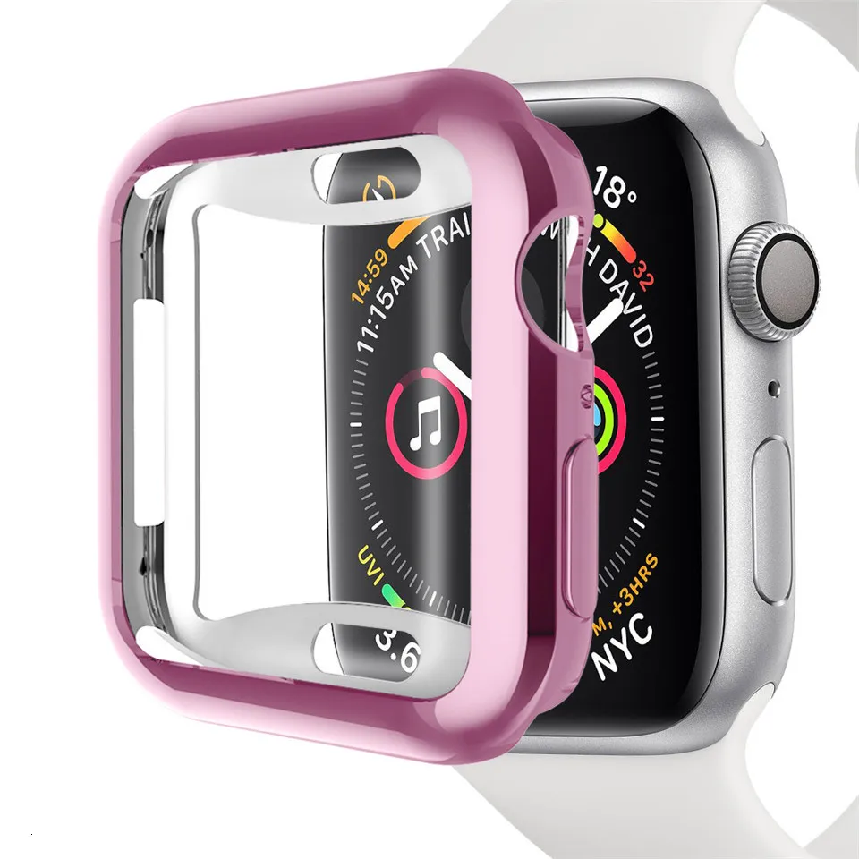 360 Защитный Тонкий чехол для часов, полный Чехол для Apple Watch 4, мягкий прозрачный ТПУ защитный чехол для iWatch 4 44 мм 40 мм